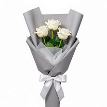 Букет 3 белые розы в Оловянной