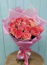 Букет 15 Розовых роз Равель в Оловянной